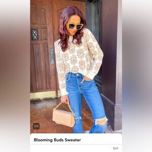 Adeline Clothing Co. Blooming Buds Sweater Women’s Floral Sweater